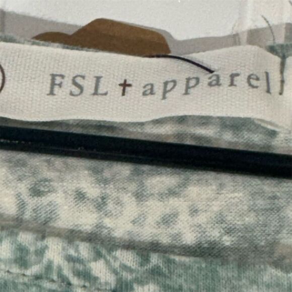 FSL+Apparel Green Bandana Print Cutout Top Women’s Small USA Made boho cottage - Picture 7 of 8